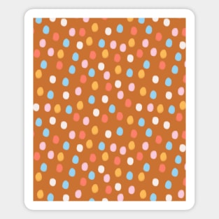 Festive confetti circles pattern in brown Magnet